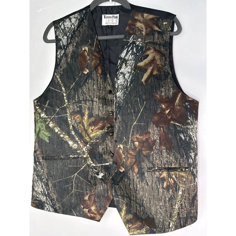 Tuxedo Park Accessories Mens Vest Size L Fall Leaf Print Formal Harvest Autumn